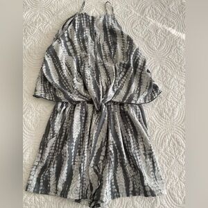 Tyche Gray and White Romper